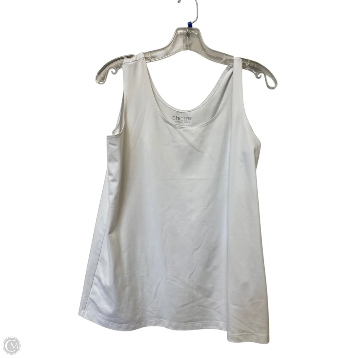 Top Sleeveless By Chicos In White, Size: L