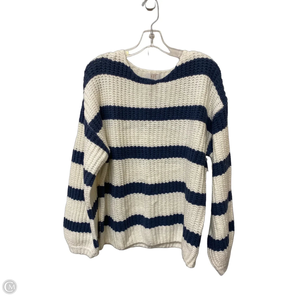 Sweater By Kut In Blue & White, Size: L