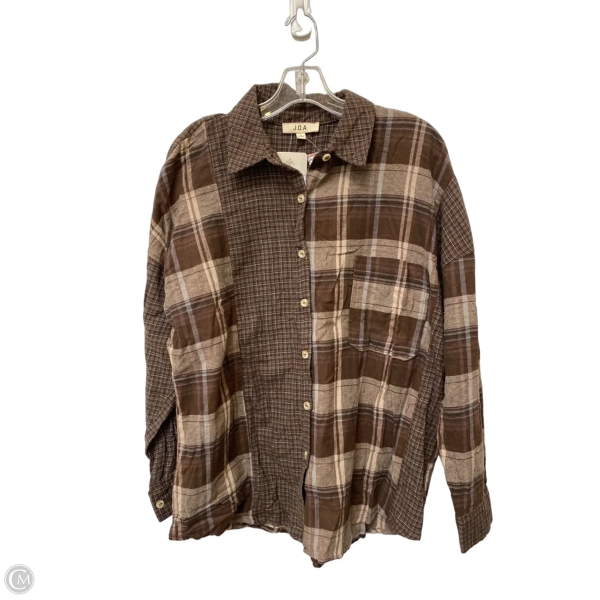 Top Long Sleeve By Joa In Brown, Size: L