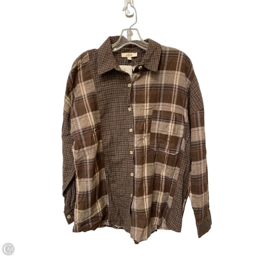 Top Long Sleeve By Joa In Brown, Size: L