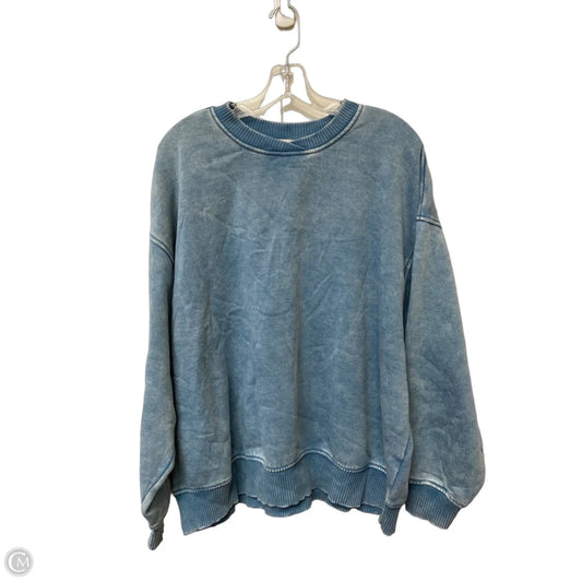 Sweatshirt Crewneck By Zenana In Blue, Size: Xl