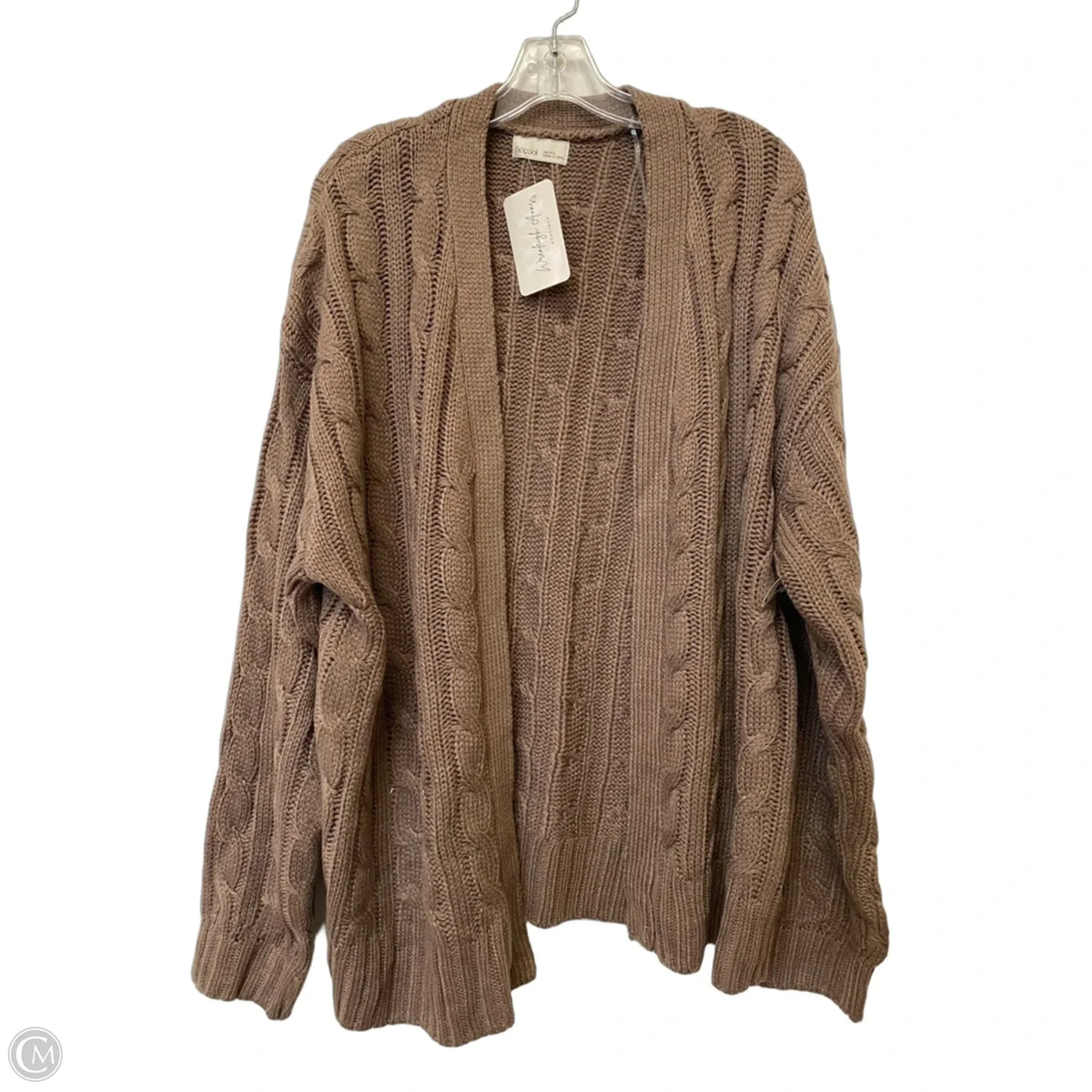Sweater Cardigan By Be Cool In Brown, Size: M