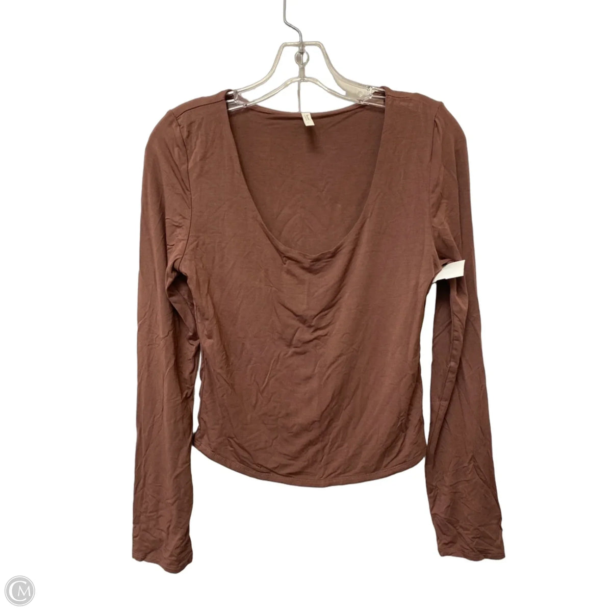 Top Long Sleeve By Be Cool In Brown, Size: L