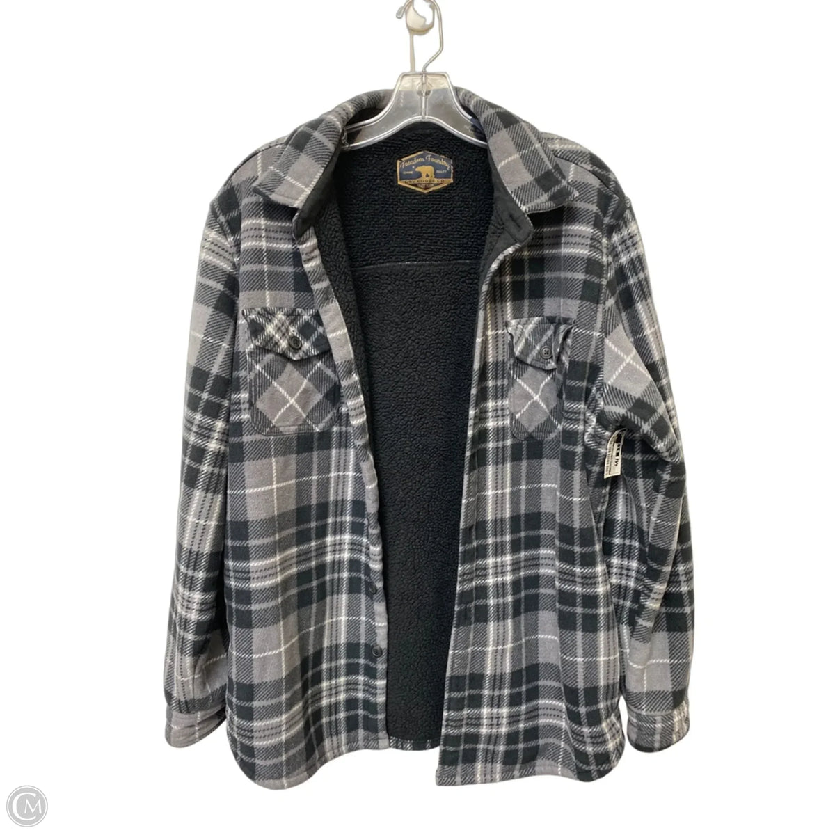 Jacket Shirt By Clothes Mentor In Plaid Pattern, Size: L