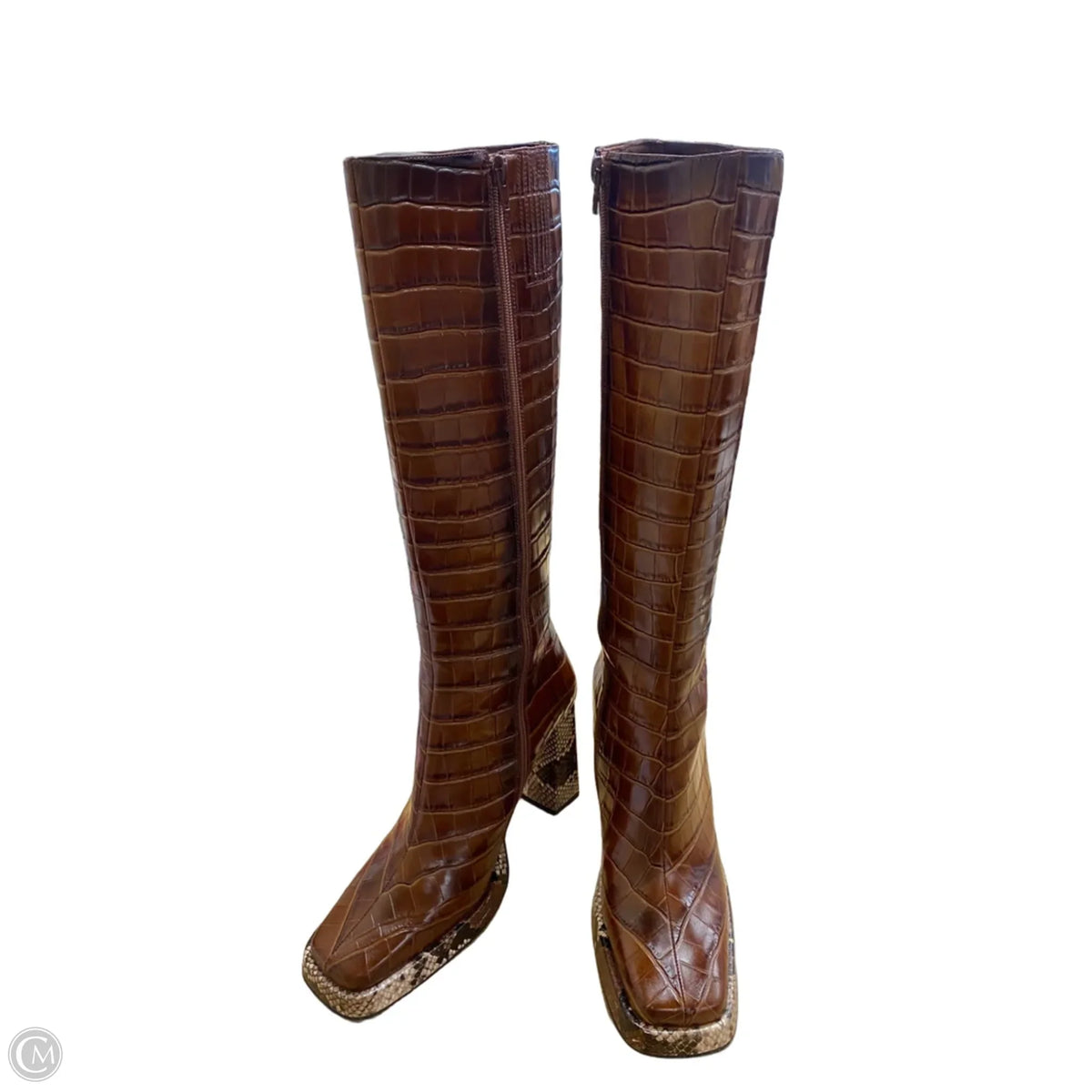 Boots Knee Heels By Jeffrey Campbell In Brown, Size: 9