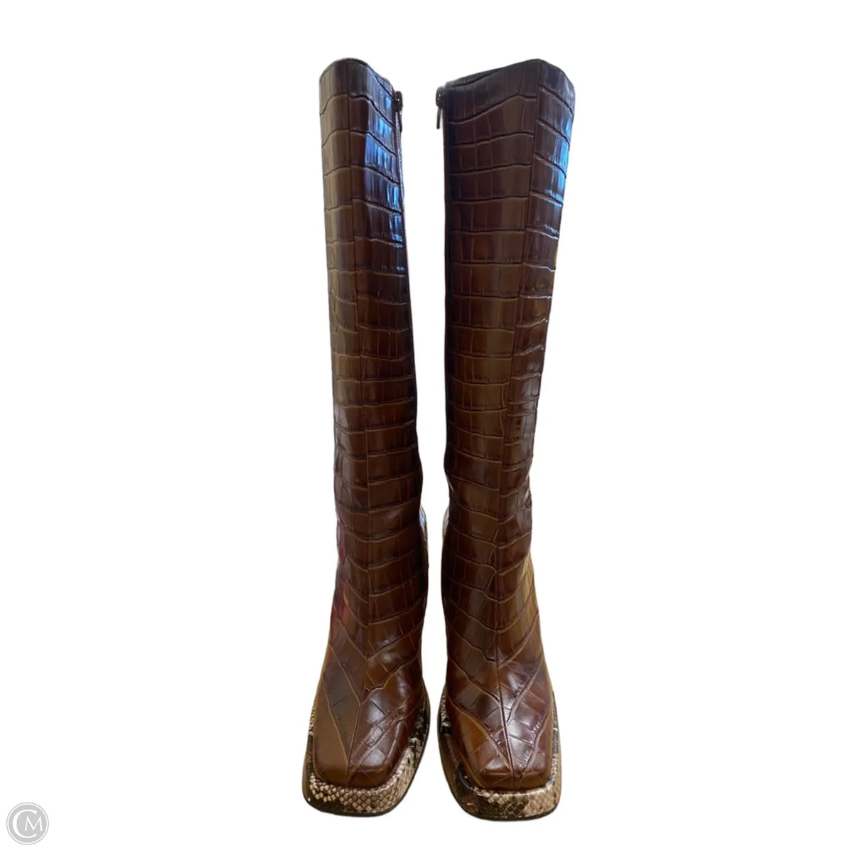 Boots Knee Heels By Jeffrey Campbell In Brown, Size: 9