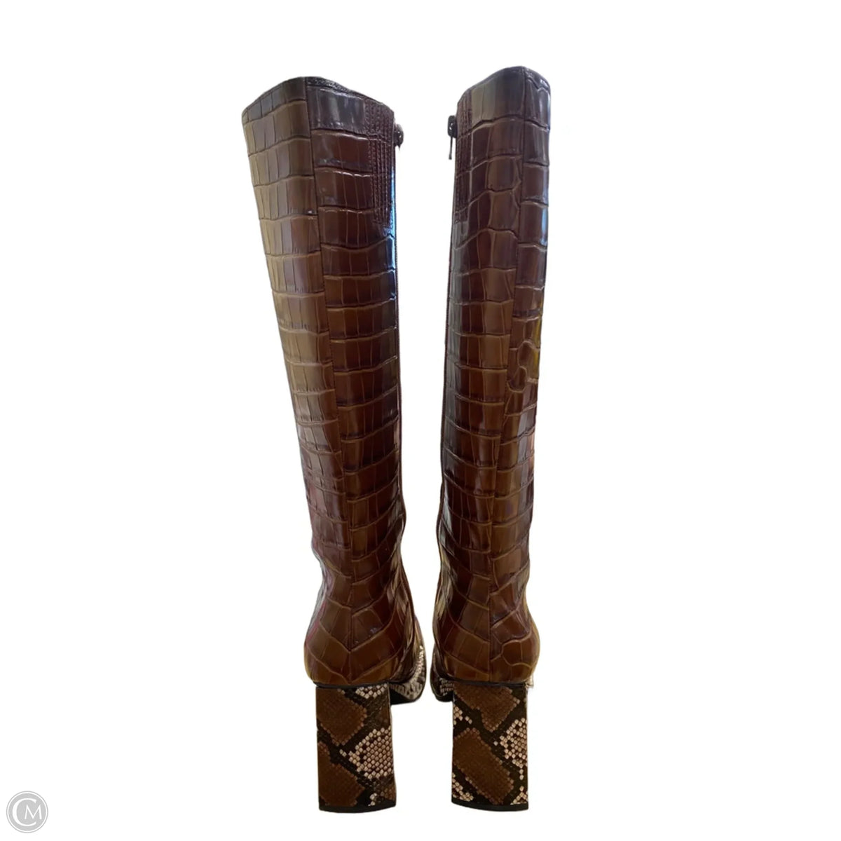 Boots Knee Heels By Jeffrey Campbell In Brown, Size: 9