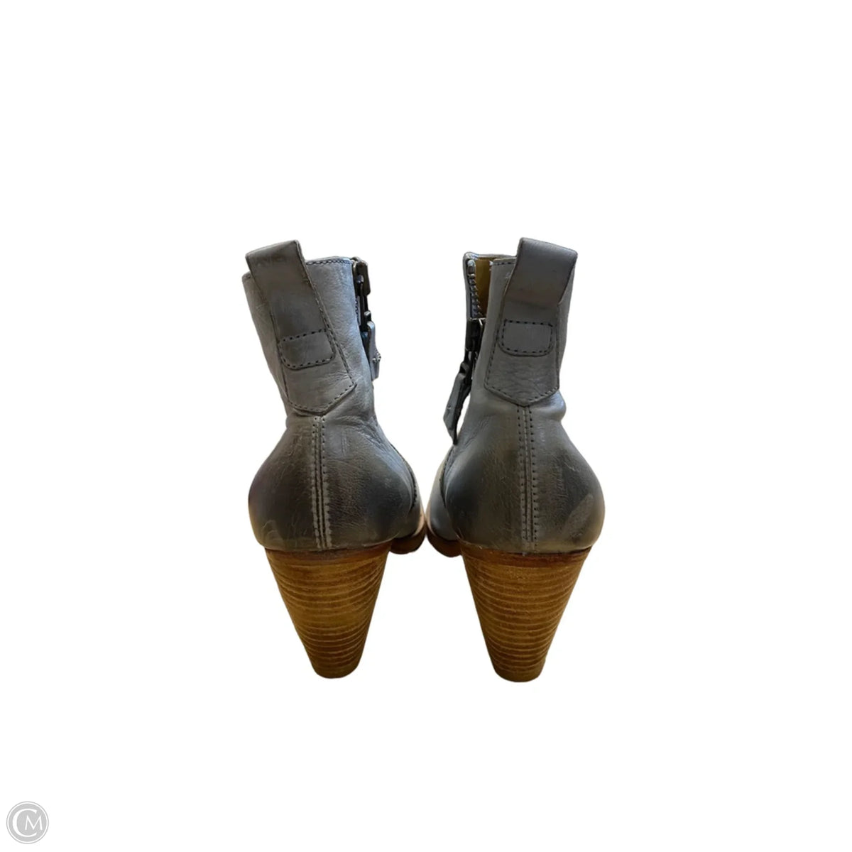 Boots Ankle Heels By Cmb In Grey, Size: 9