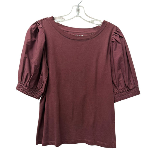 Top Ss By Loft In Maroon, Size:Xs