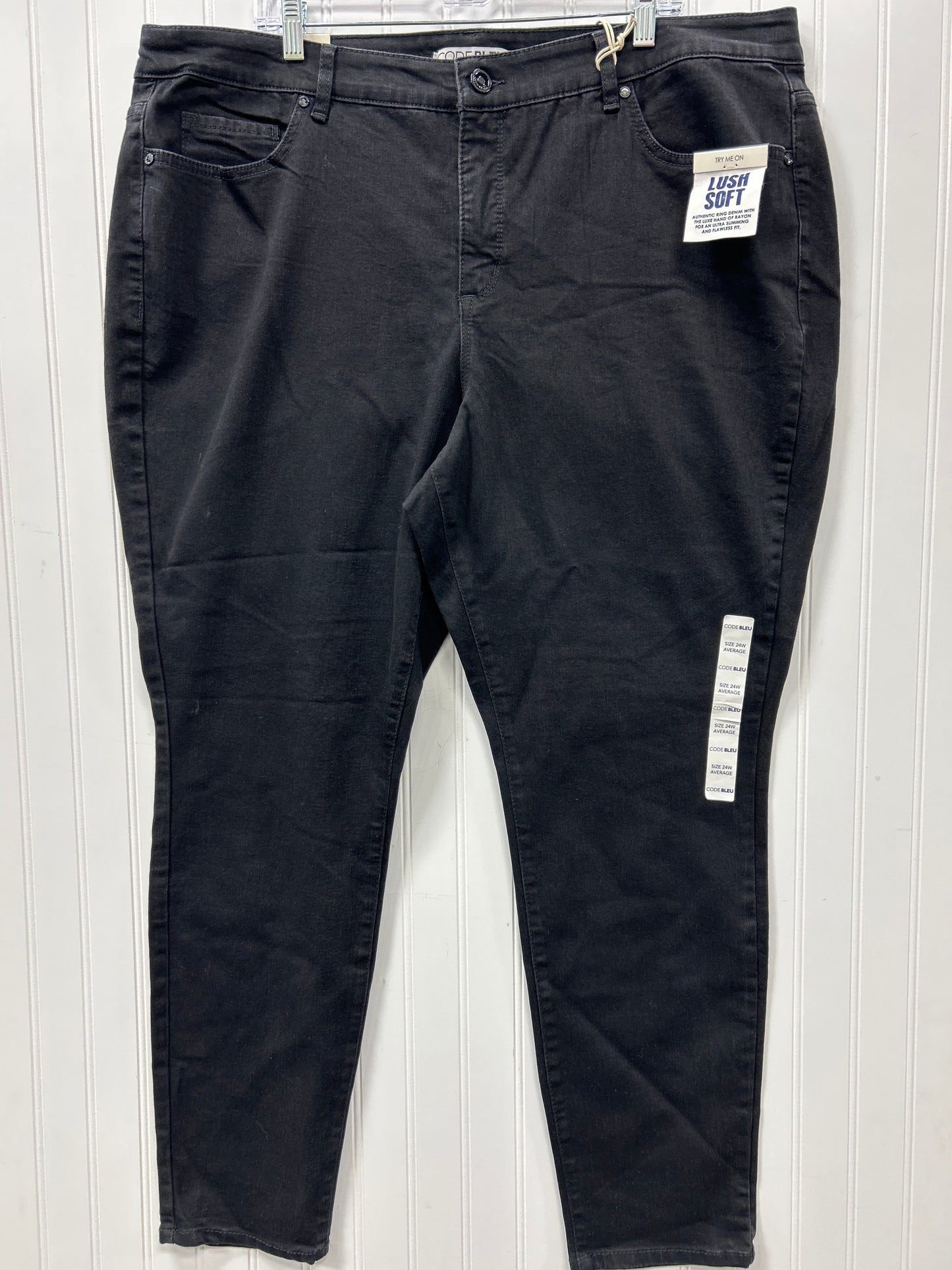Jeans Skinny By Code Blue In Black Denim, Size:24