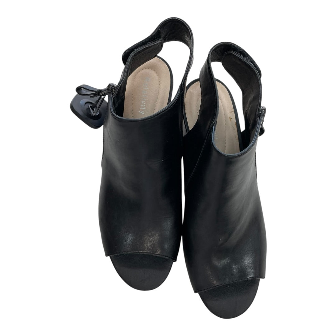 Sandals Heels Block By Relativity In Black, Size:9