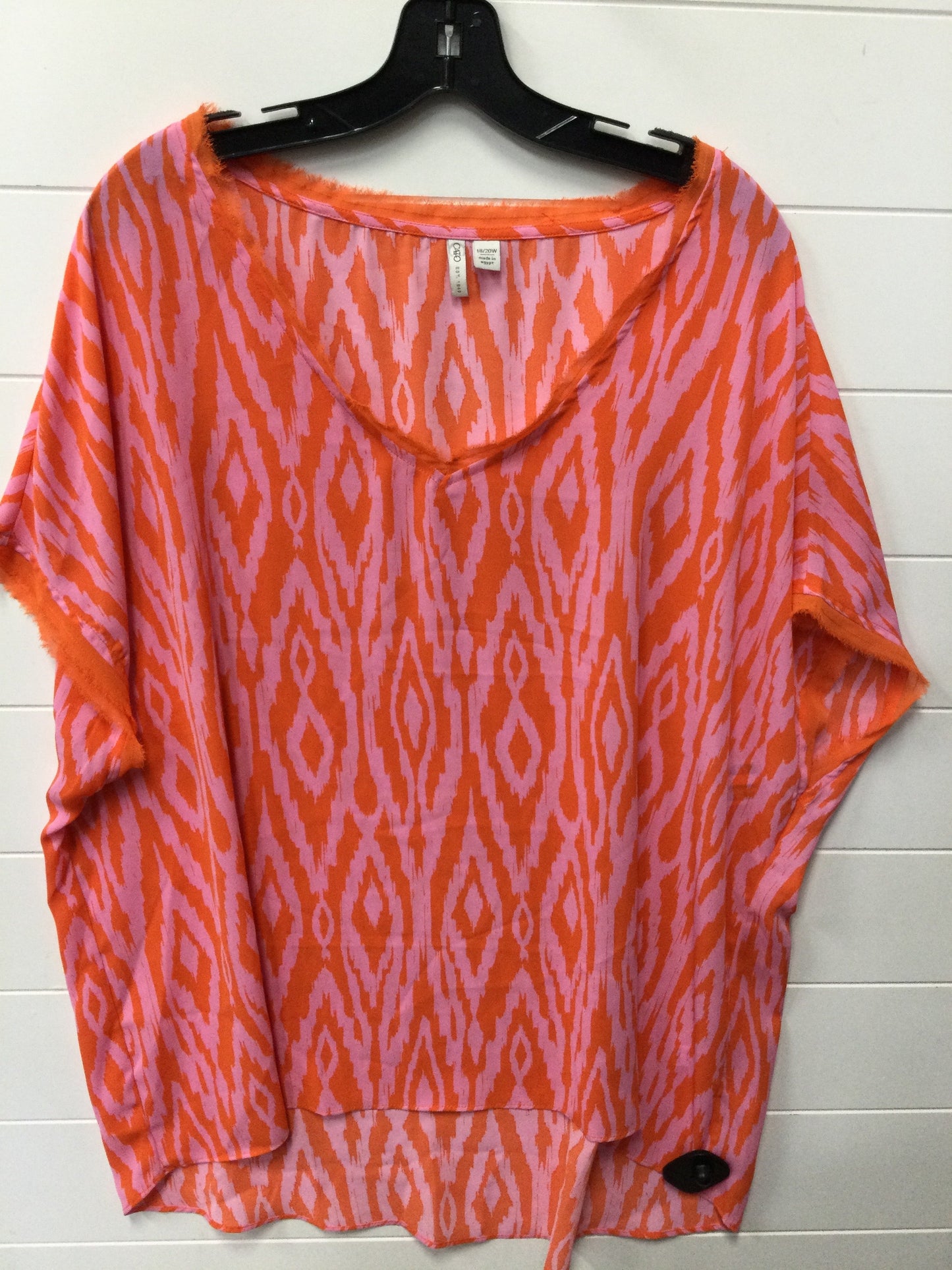 Top Ss By Cato In Orange & Pink, Size:1X
