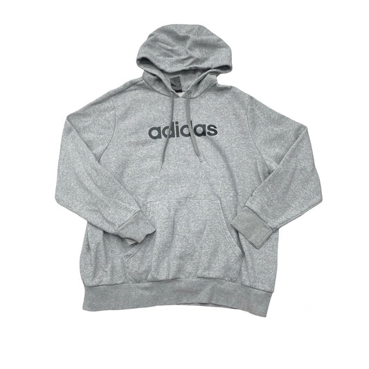 Athletic Sweatshirt Hoodie By Adidas In Grey, Size:2X