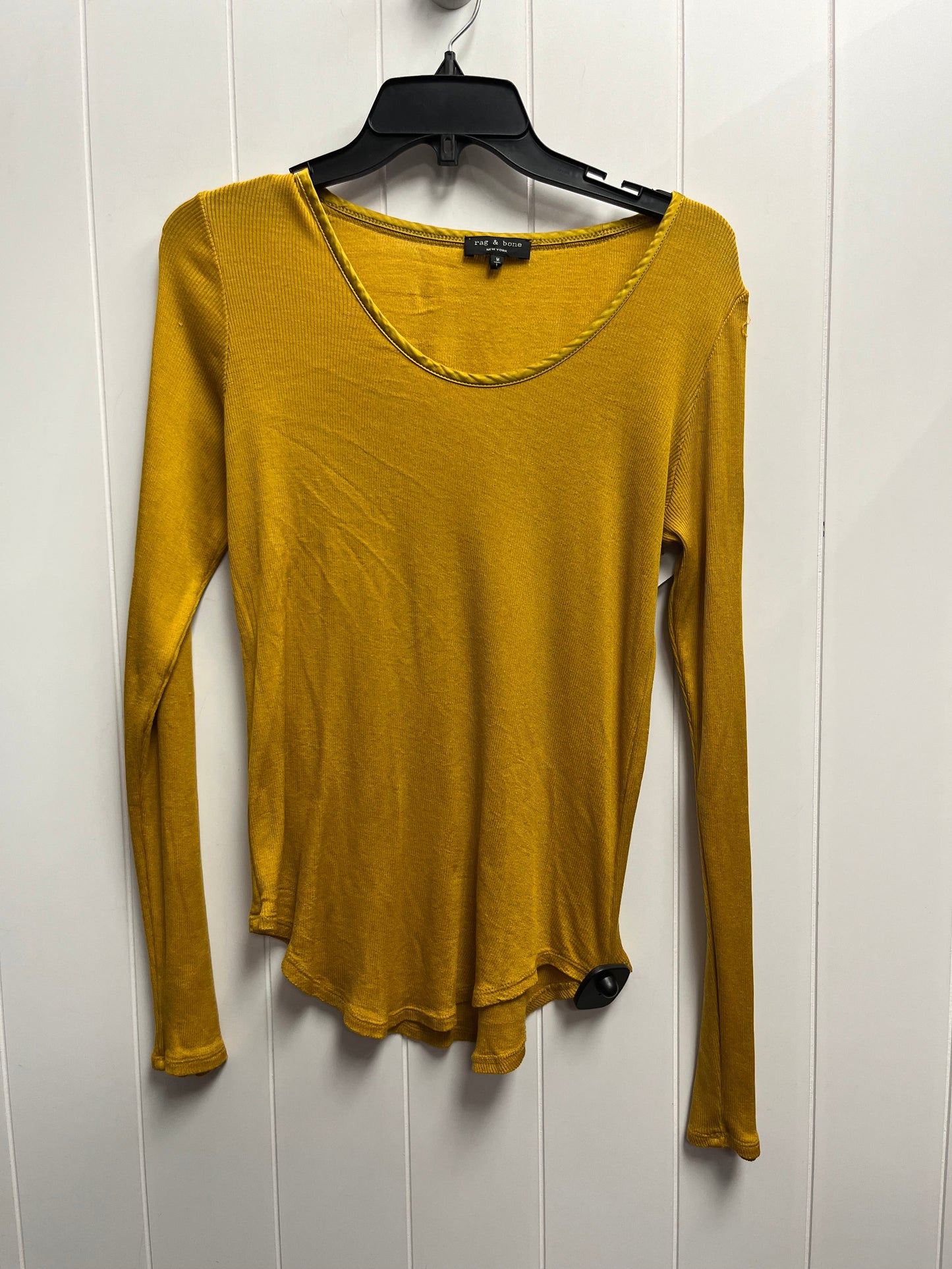 Top Long Sleeve Basic By Rag And Bone In Yellow, Size: M