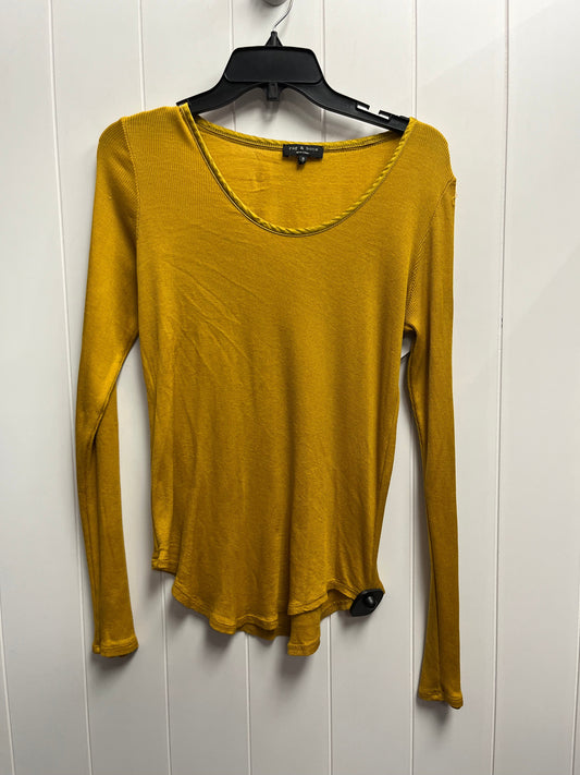 Top Long Sleeve Basic By Rag And Bone In Yellow, Size: M