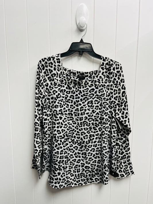 Top Long Sleeve By Ann Taylor In Black & White, Size: M