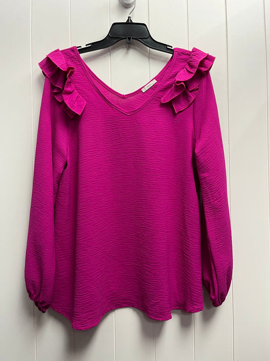 Blouse Long Sleeve By Jodifl In Pink, Size: M