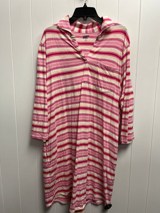 Pink Dress Casual Short Lands End, Size 1x