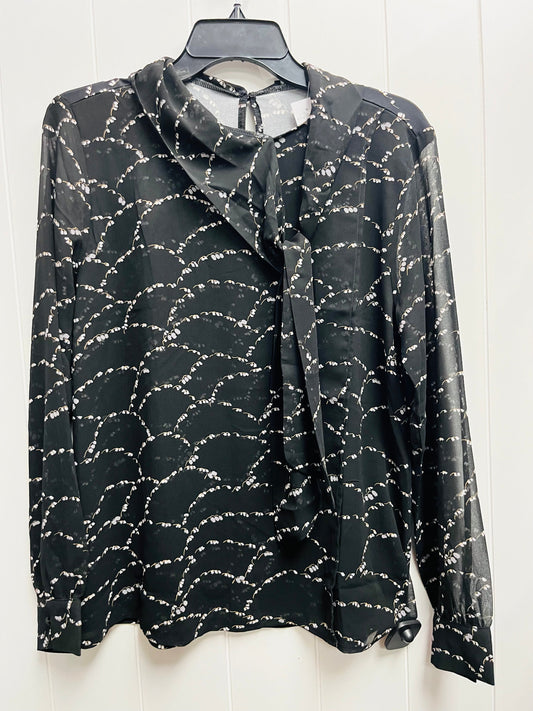 Top Long Sleeve By Ann Taylor In Black & White, Size: S