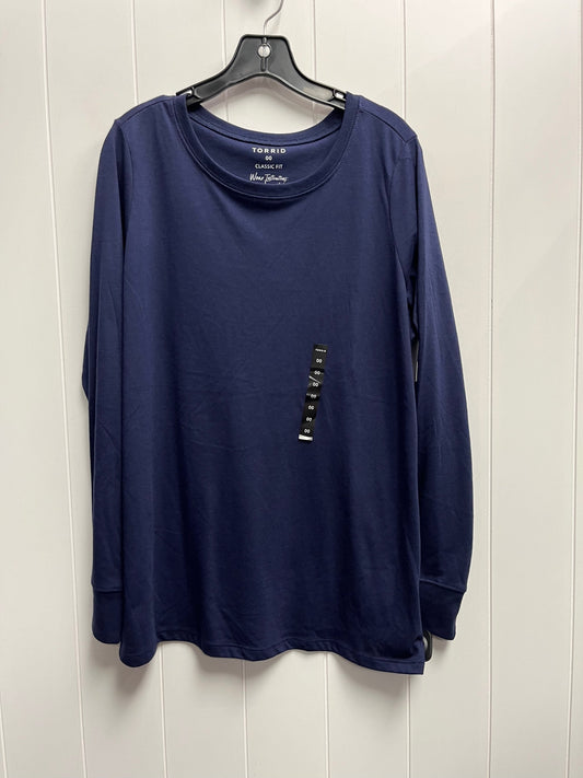 Top Long Sleeve Basic By Torrid In Navy, Size: M