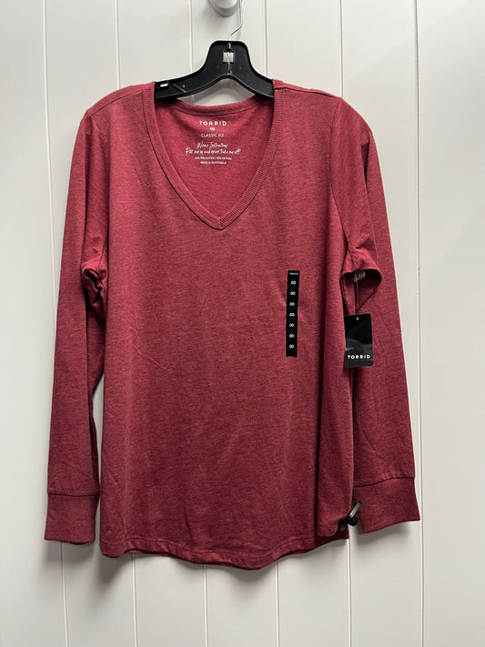 Top Long Sleeve Basic By Torrid In Red, Size: M