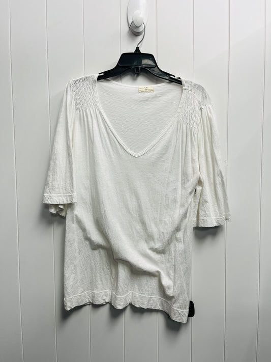 Top Short Sleeve By Anthropologie In White, Size: M