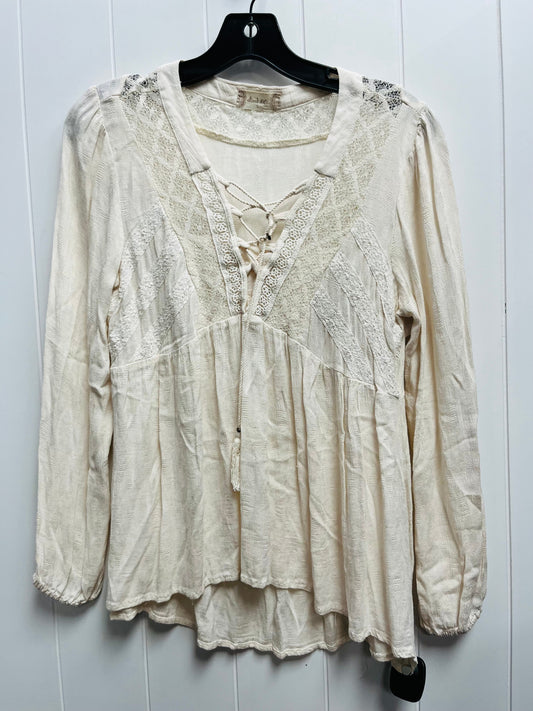 Top Long Sleeve By Altard State In Tan, Size: S