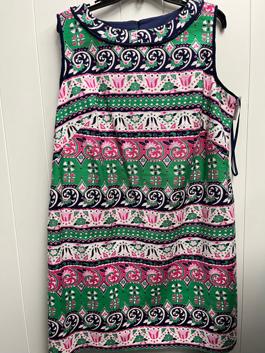 Green & Pink Dress Work Talbots, Size 16