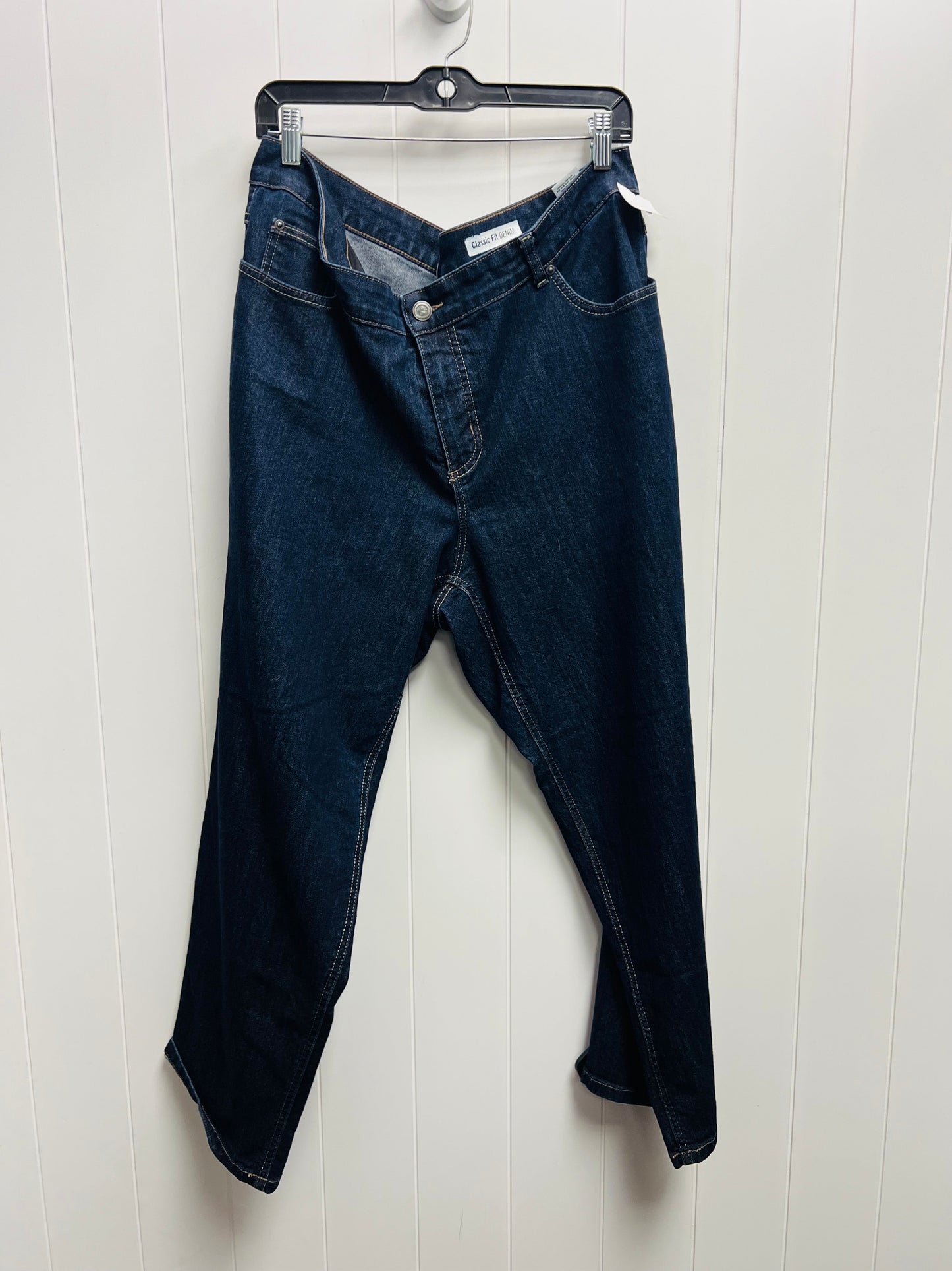 Blue Denim Jeans Straight Hanes, Size 22