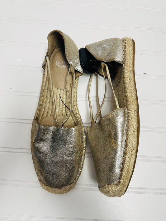 Gold Shoes Flats Eileen Fisher, Size 7