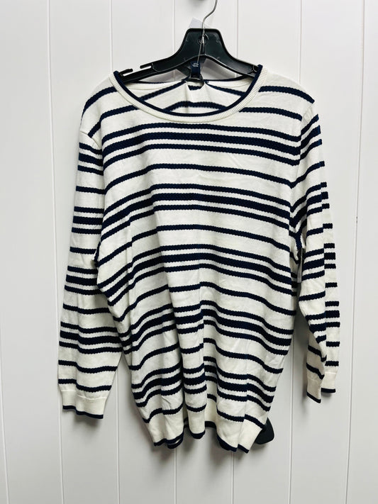 Blue & White Sweater Lands End, Size Xl