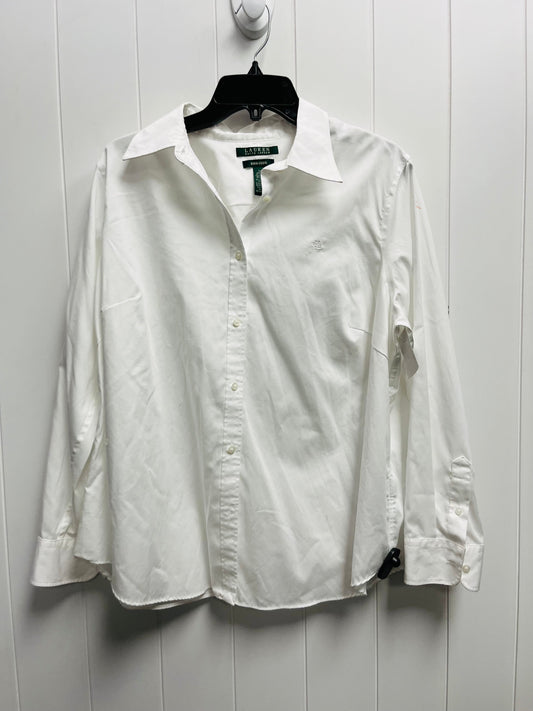 White Top Long Sleeve Ralph Lauren, Size 1x