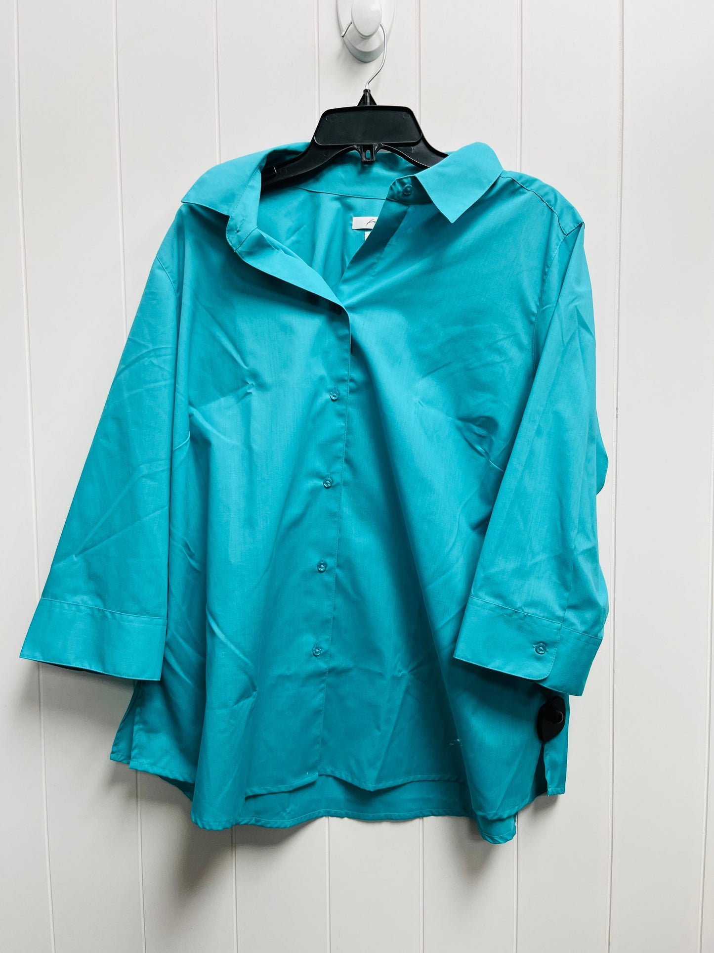 Teal Top Long Sleeve Foxcroft, Size 16