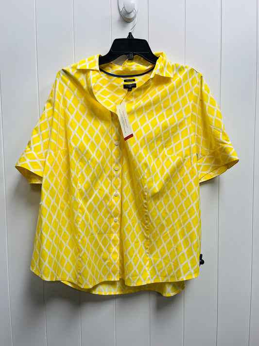 Yellow Top Short Sleeve Talbots, Size 16