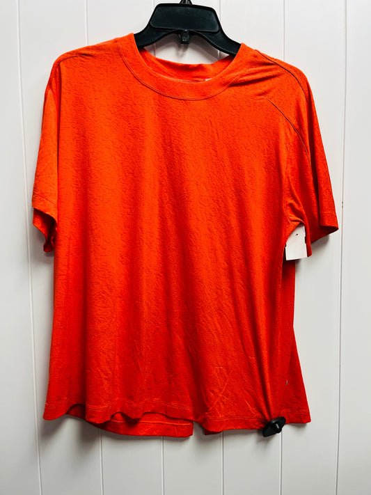 Orange Athletic Top Short Sleeve Lululemon, Size 6