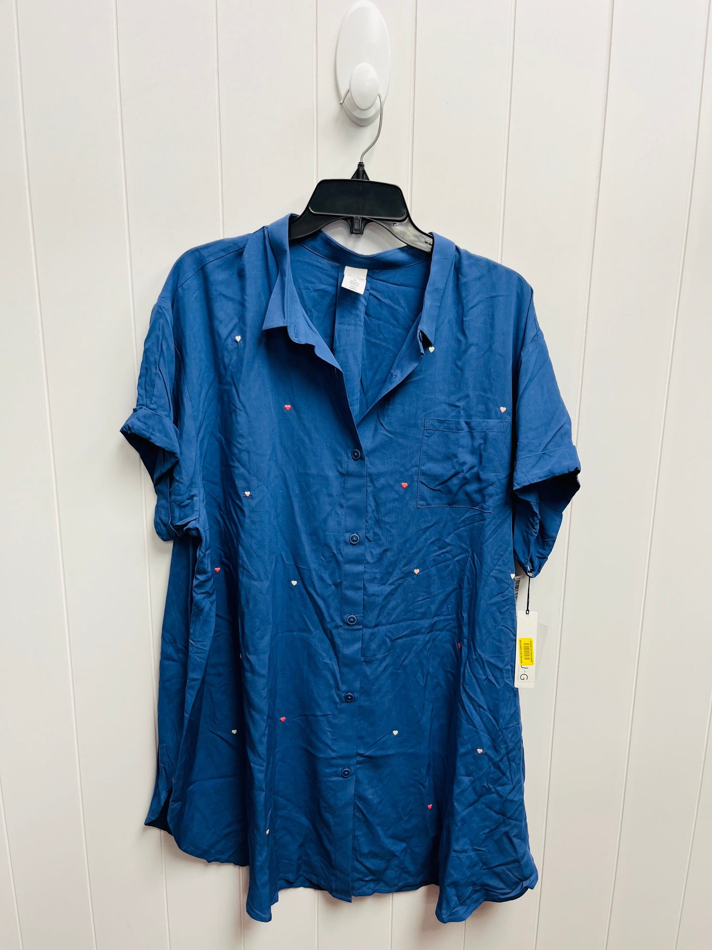 Blue Tunic Short Sleeve JASMINE GINER, Size Xl