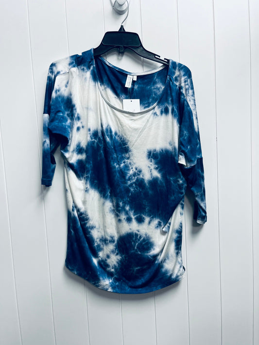 Blue & White Top 3/4 Sleeve Hayden La, Size S