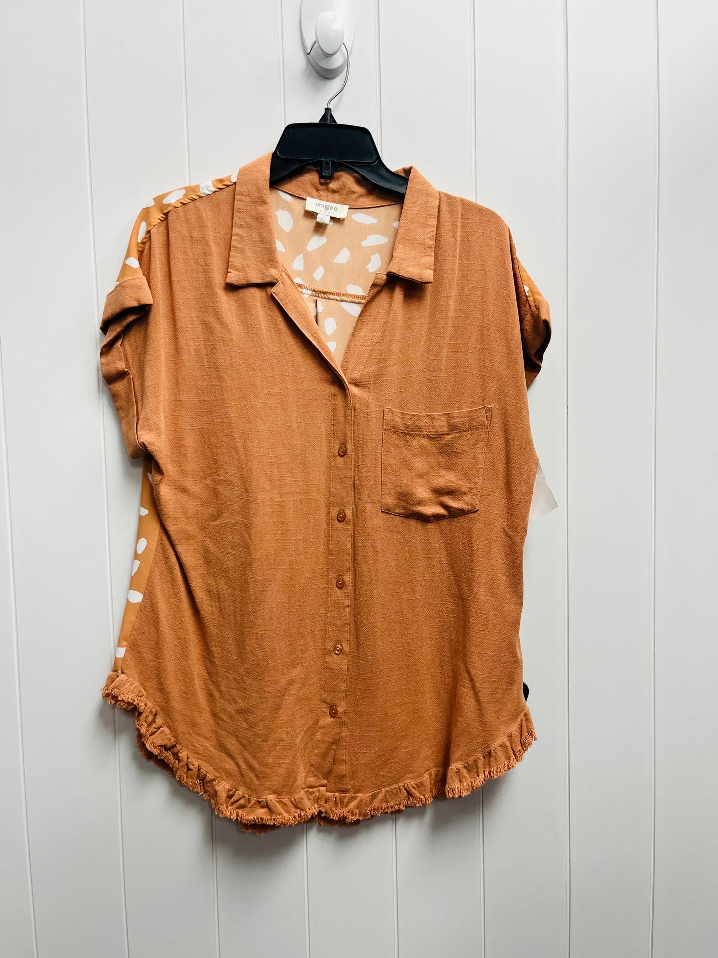 Orange Top Short Sleeve Umgee, Size S