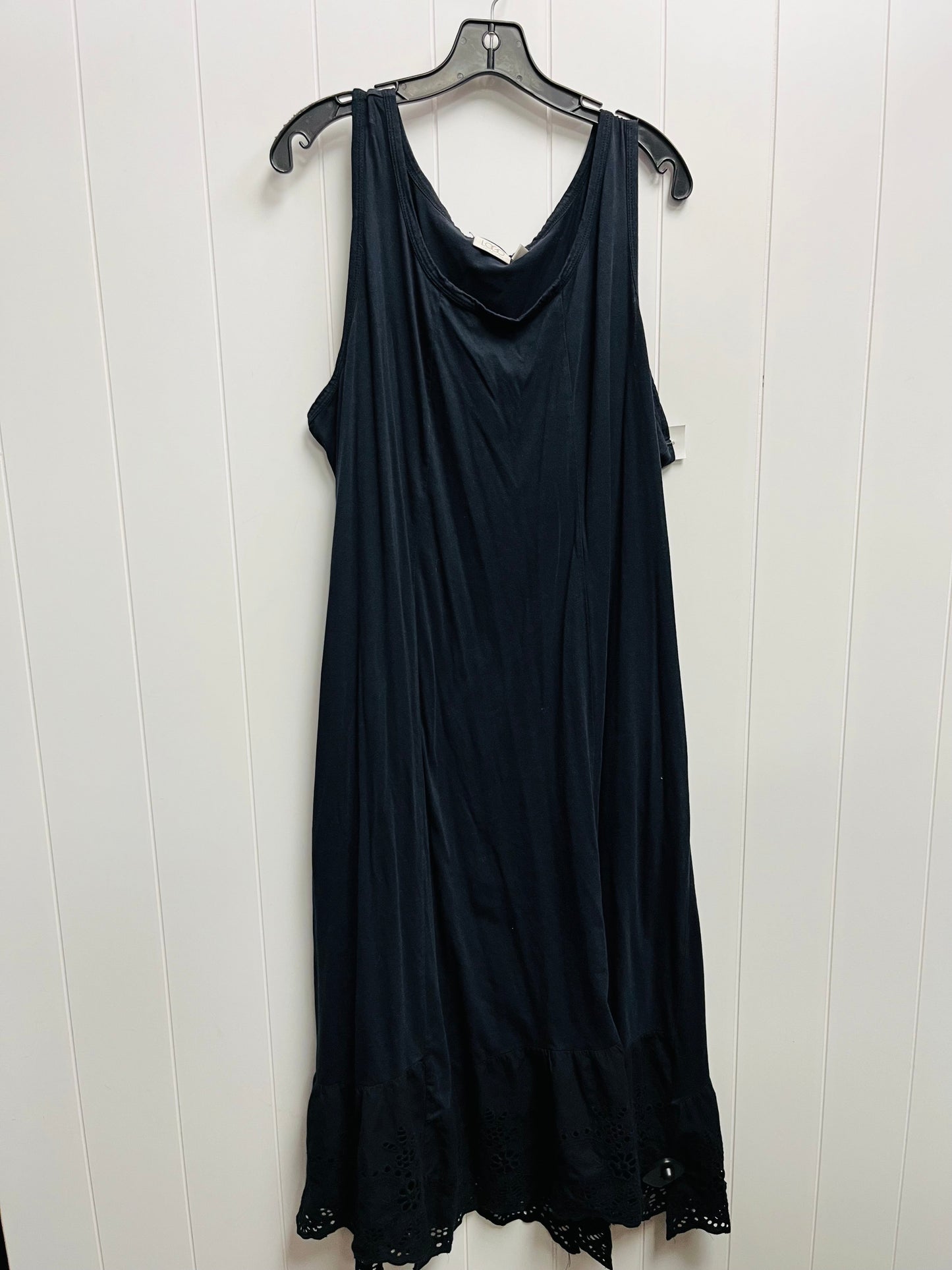 Black Dress Casual Maxi Logo, Size 2x