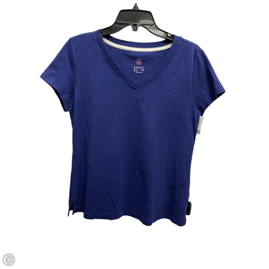 Top Short Sleeve Basic By Isaac Mizrahi Live Qvc In Navy, Size: S