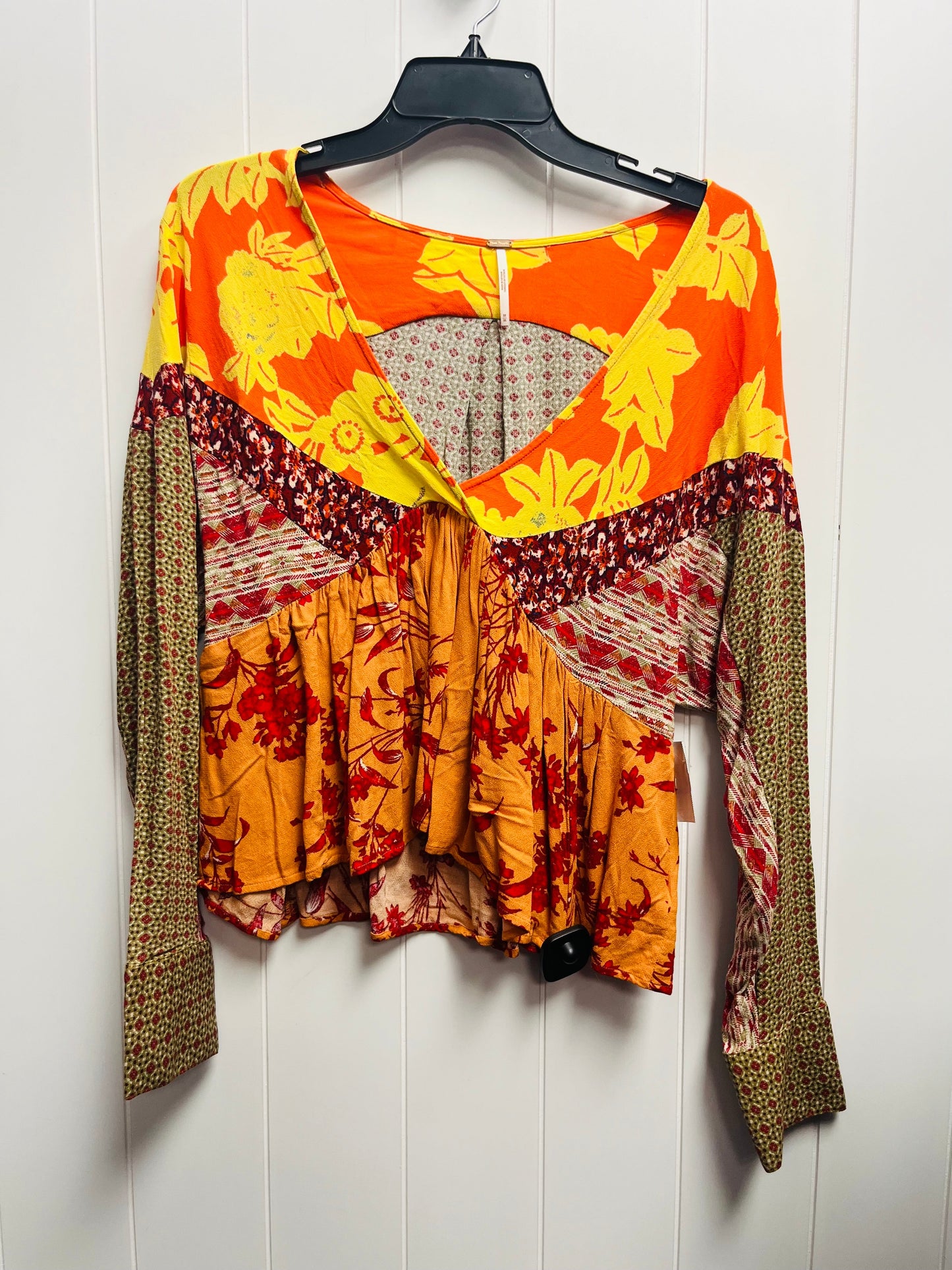 Orange Top Long Sleeve Free People, Size M