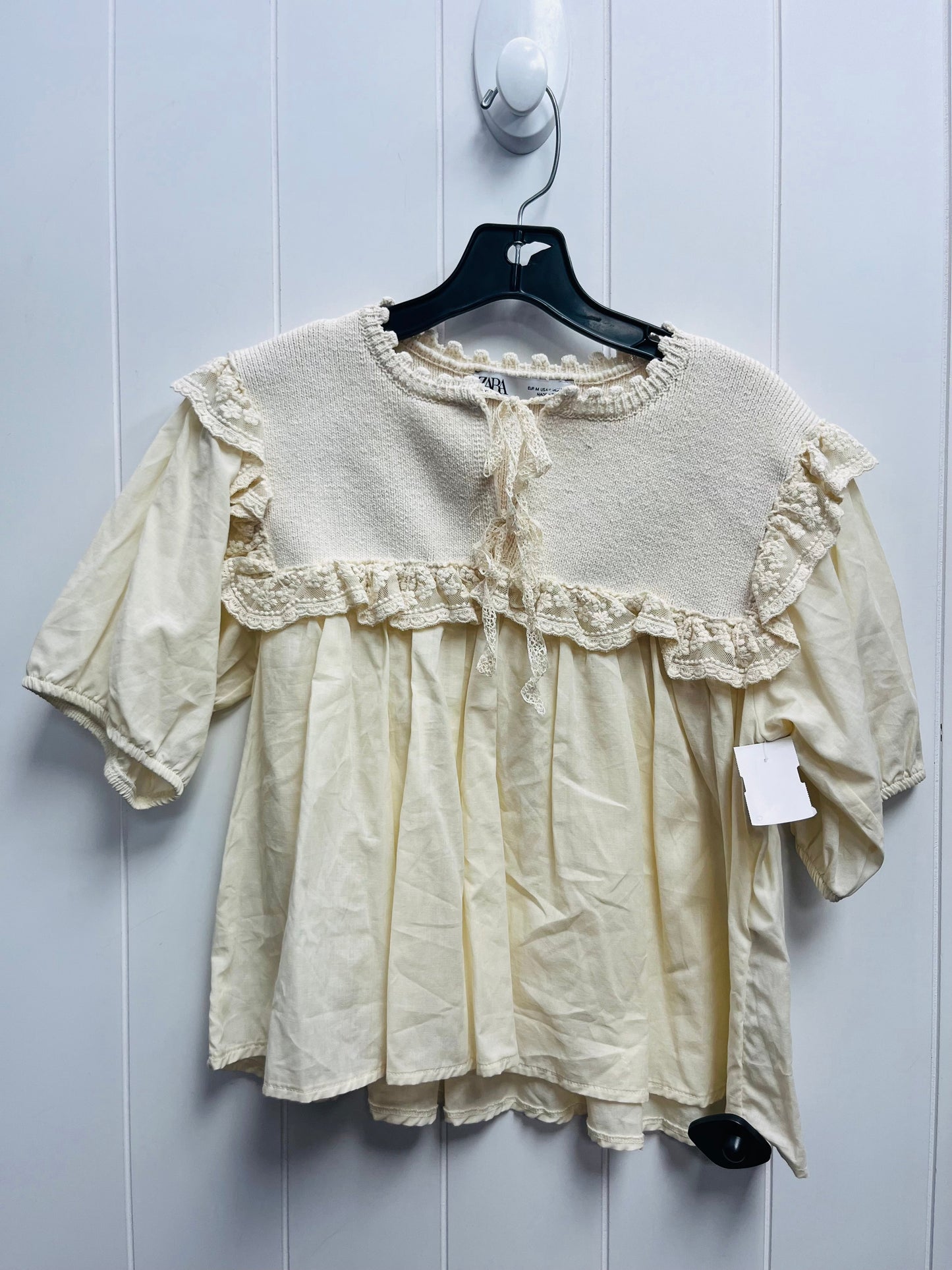 Tan Top Short Sleeve Zara, Size M