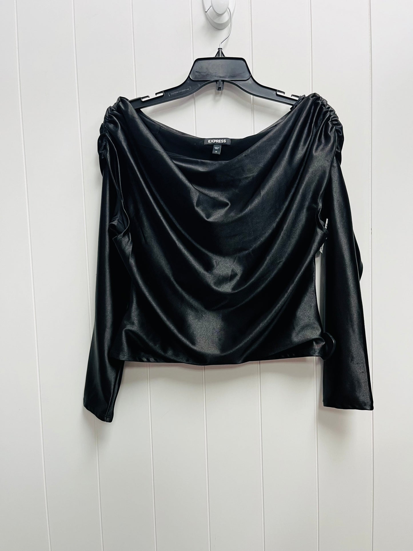 Black Blouse Long Sleeve Express, Size M