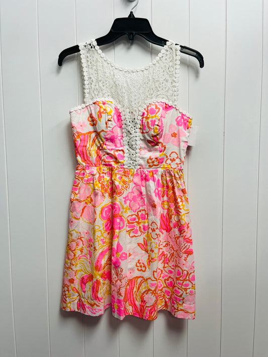 Orange & Pink Dress Party Short Lilly Pulitzer, Size Xs