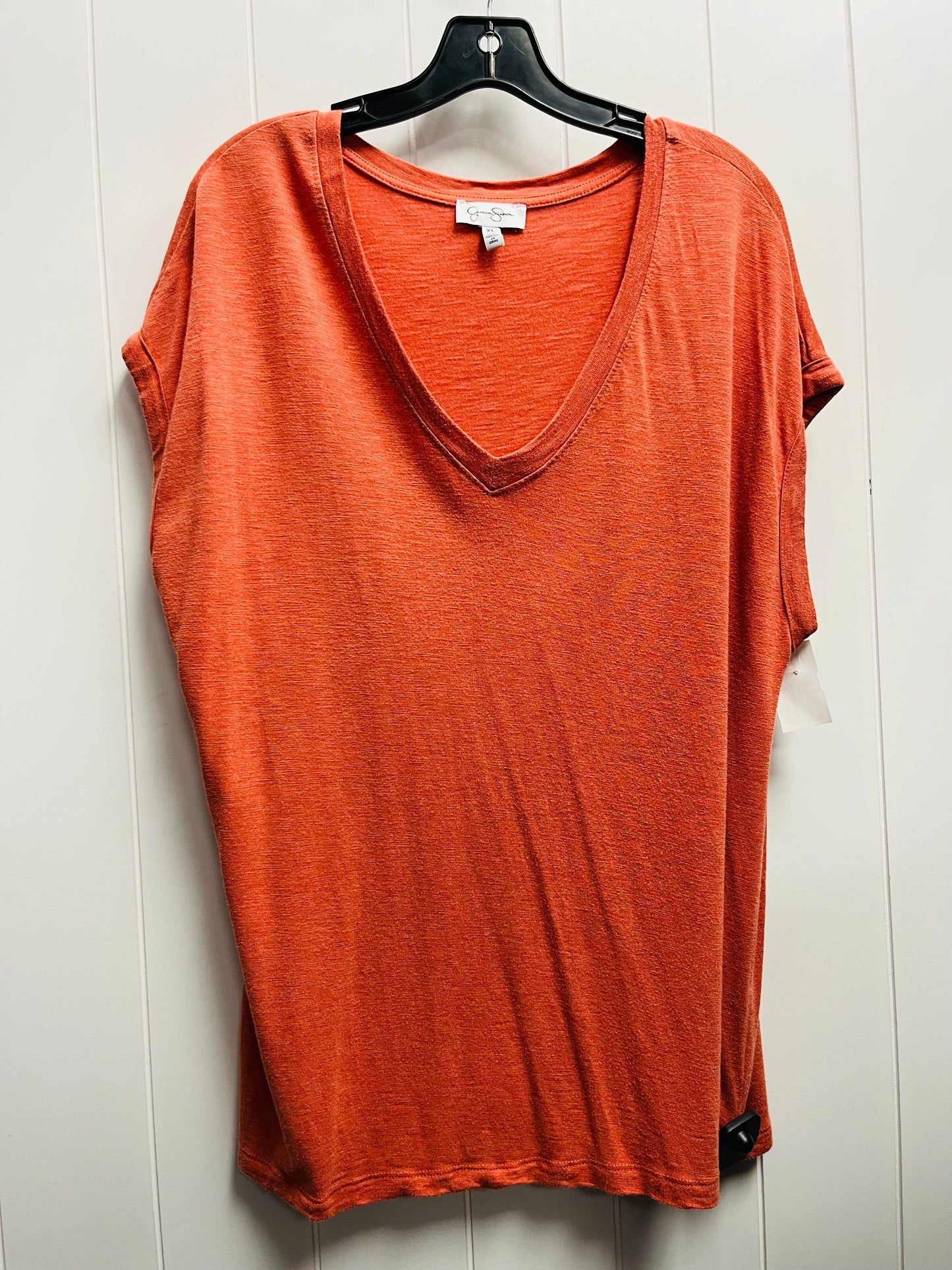 Top Short Sleeve By Jessica Simpson In Orange, Size: Xl