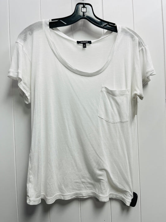 Top Short Sleeve By Express In White, Size: Xs