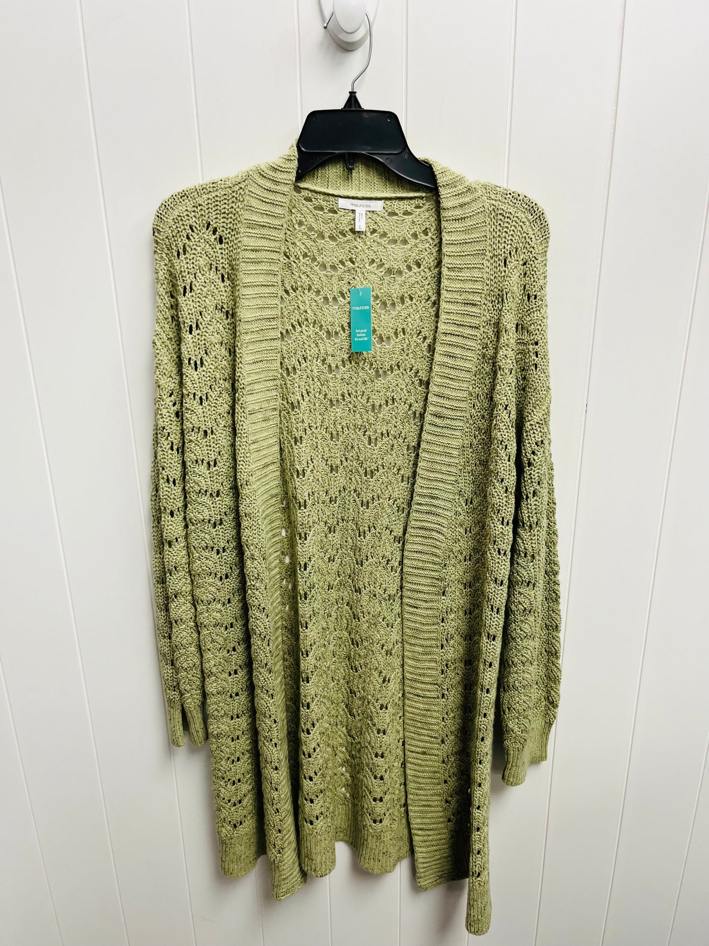 Sweater Cardigan By Maurices In Green, Size: L