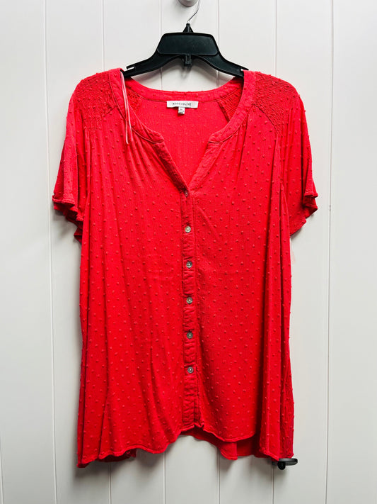 Coral Top Short Sleeve Rose And Olive, Size 2x