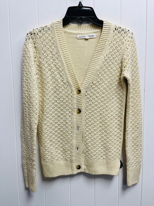 Tan Sweater Cardigan stitch & threads, Size Xs