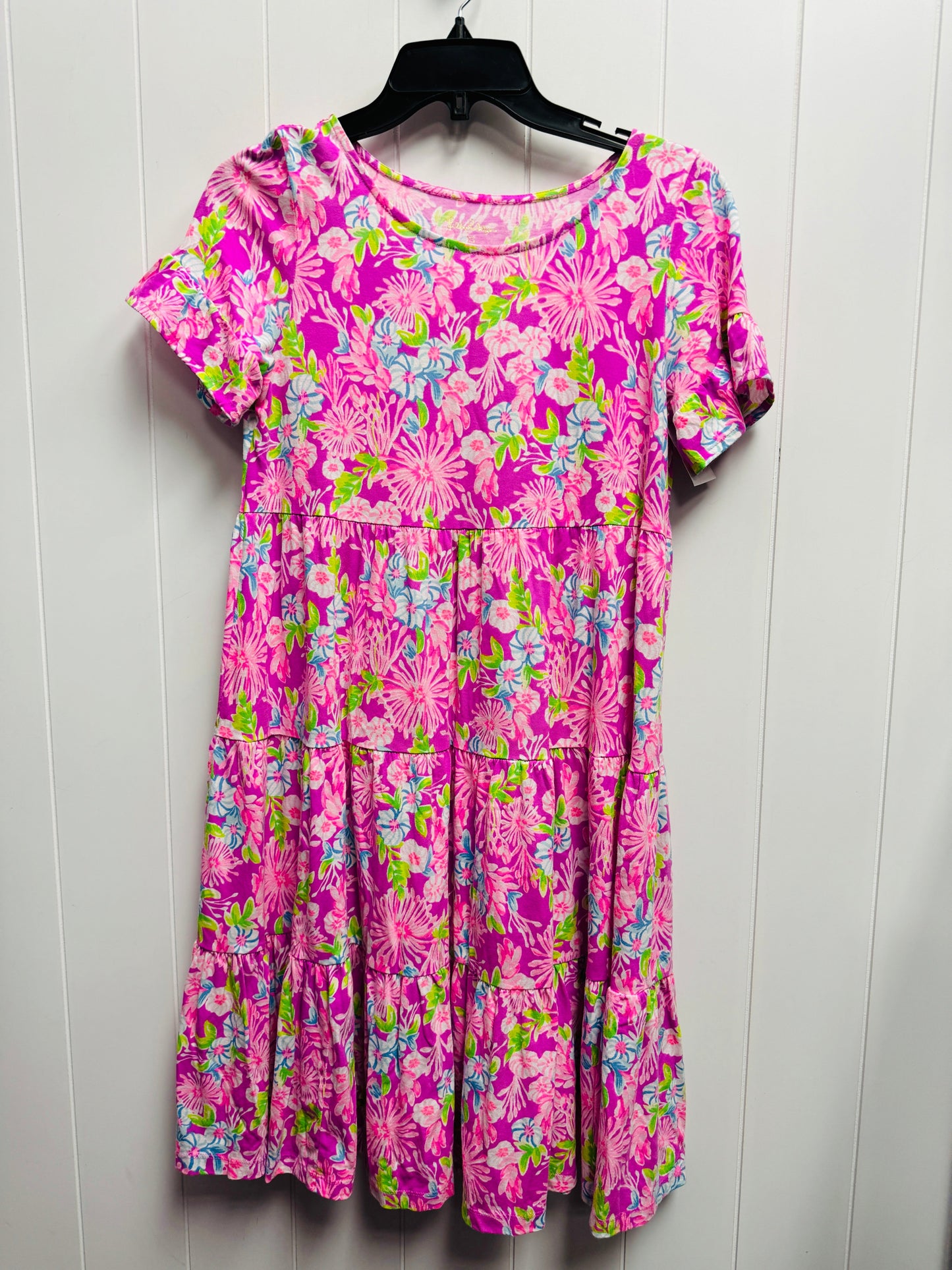 Green & Pink Dress Casual Short Lilly Pulitzer, Size Xs